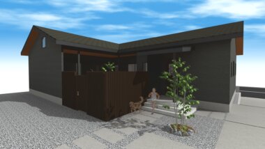 中庭のあるＬ型平屋の完成見学会のお知らせ